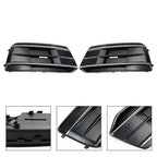 2018-2023 Audi Q5 Standard Version 2PCS Black/Chrome Front Bumper Cover Grille Bezel Insert Generic