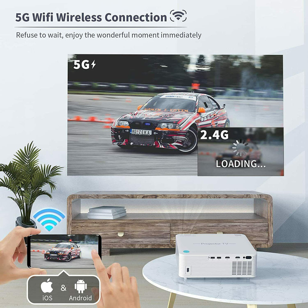 4k native 1080p hd 5g wifi bluetooth home theater projector video cinema 9500lm