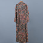 Fashion Loose Print Maxi Pockets Long Sleeve Dress