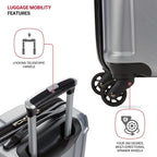 3750 Hardside Expandable Luggage with Spinner Wheels, Silver, Carry-On 20-Inch