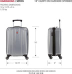 3750 Hardside Expandable Luggage with Spinner Wheels, Silver, Carry-On 20-Inch