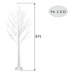 6FT Snowflake Christmas Tree with 96 LED Lamp For Outdoor Party Decorate Xmas