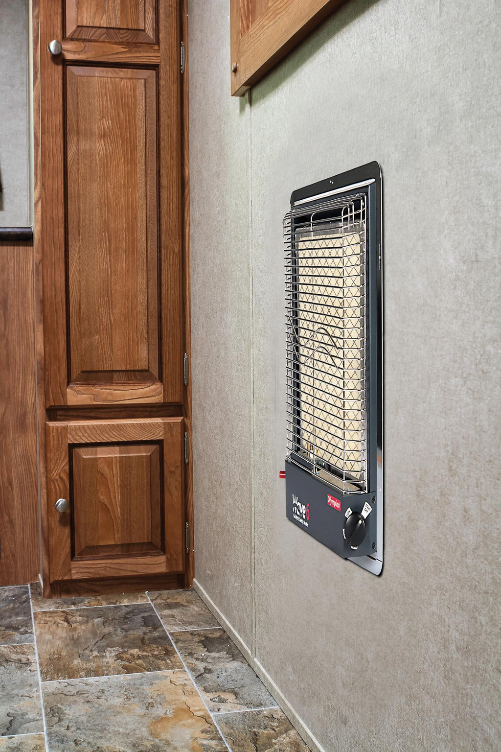 Camco Olympian RV Wave-6 LP Gas Catalytic Safety Heater, Adjustable 3200 to 6000 BTU, Warms 230 Square Feet of Space, Portable and Wall Mountable