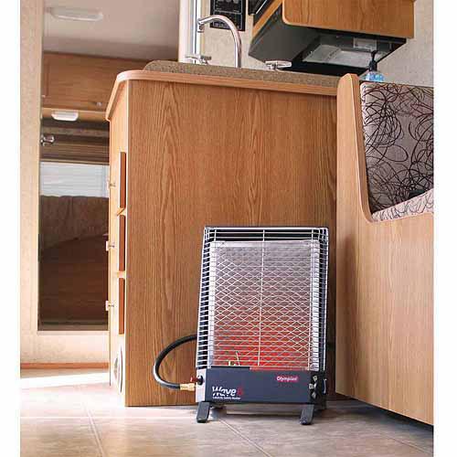 Camco Olympian RV Wave-6 LP Gas Catalytic Safety Heater, Adjustable 3200 to 6000 BTU, Warms 230 Square Feet of Space, Portable and Wall Mountable