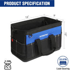 16-inch Wide Mouth Tool Bag with Water Proof Molded Base | Multi-Pocket, Heavy Duty Cloth, Adjustable Shoulder Strap, Double-pull Zipper, For Workshops, Outdoor Projects