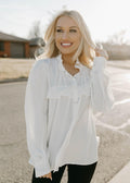 ayla  ruffle top - white