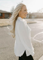ayla  ruffle top - white
