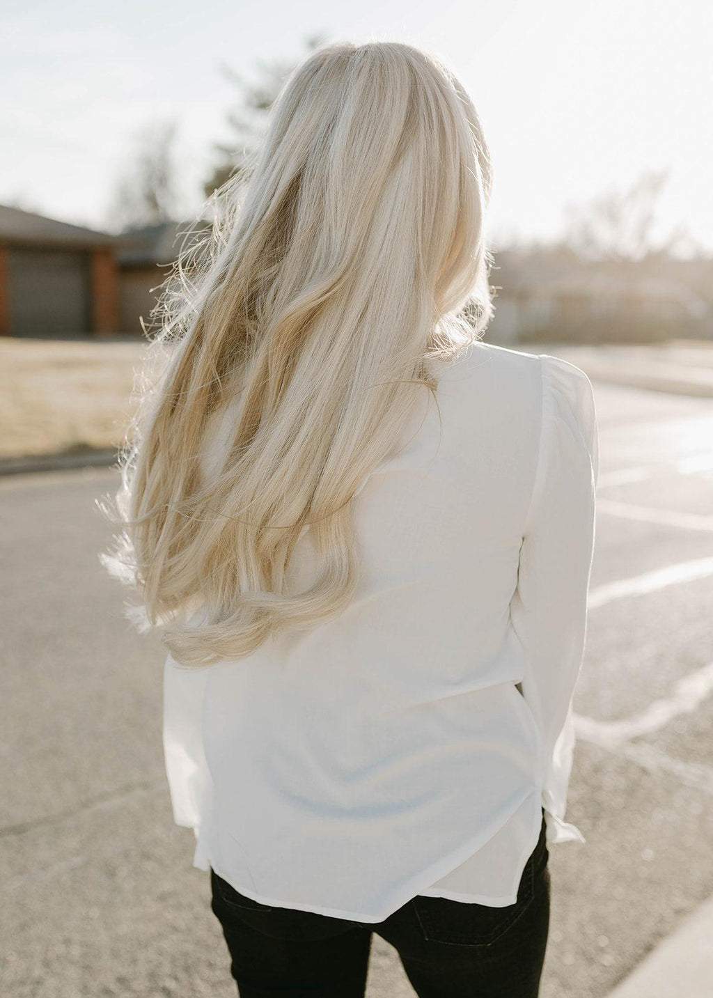 ayla  ruffle top - white