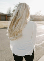 ayla  ruffle top - white