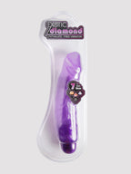 Exotic Diamond 10 Function Extra Girthy Realistic Dildo Vibrator 9 Inch, Purple