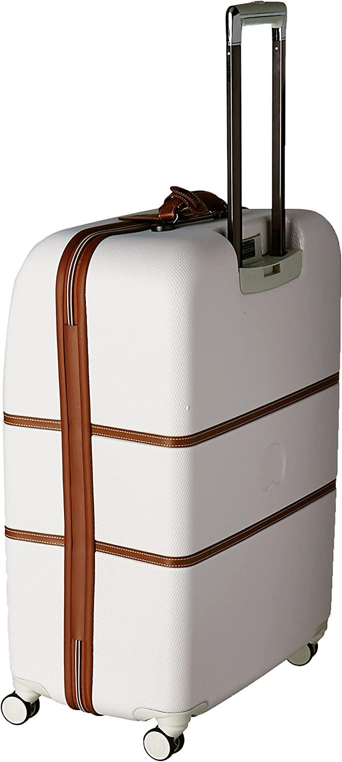 Chatelet Hardside Luggage with Spinner Wheels, Champagne White, Checked-Large 28 Inch, with Brake