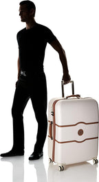 Chatelet Hardside Luggage with Spinner Wheels, Champagne White, Checked-Large 28 Inch, with Brake