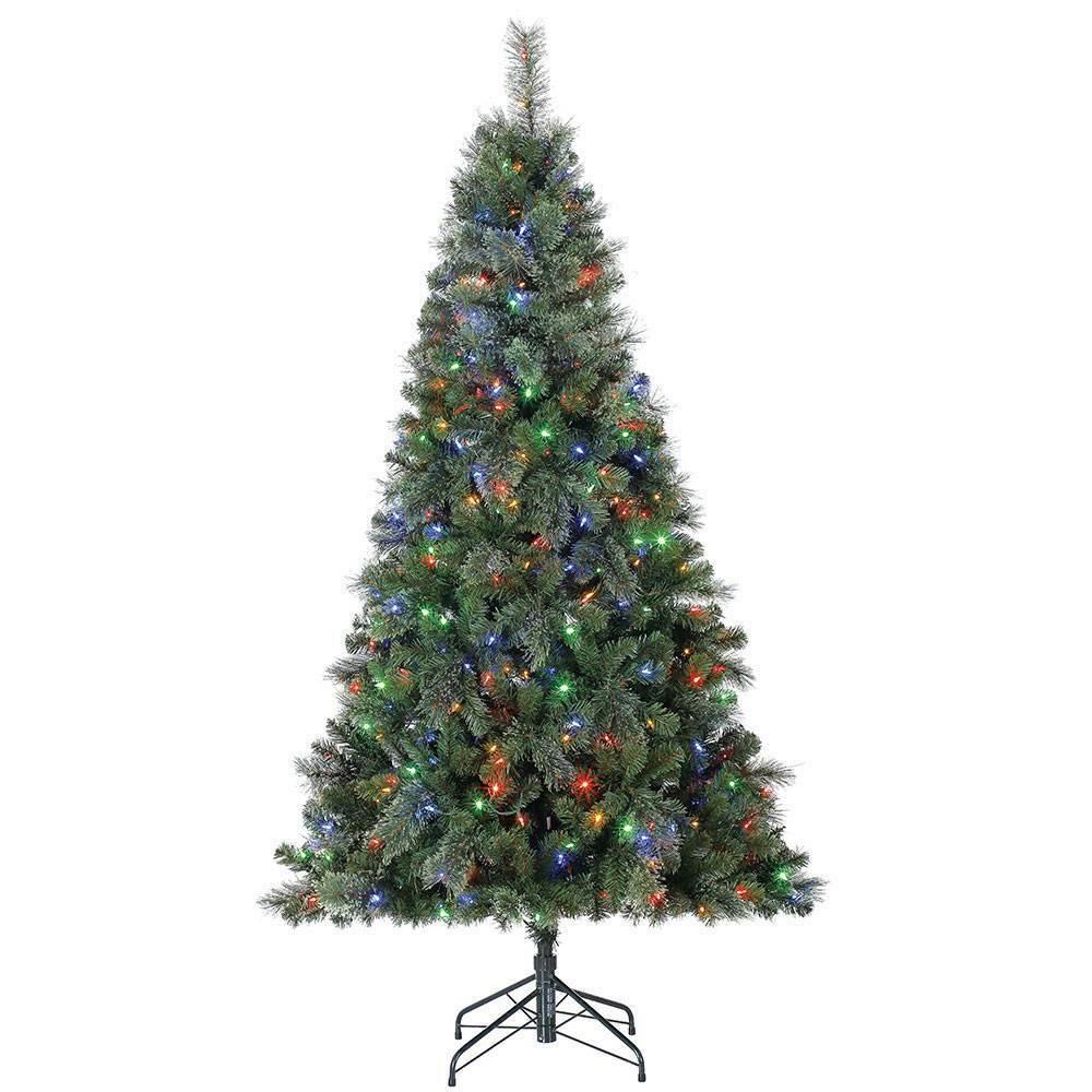 Home Herita7' Cascade Cashmere  Set Artificial Pre-Lit Christmas Tree