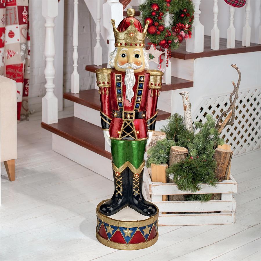 Toscano Illuminated Bavarian-Style Holiday Nutcracker Statue