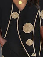 Printed V-neck Short Sleeve Shirt