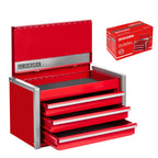 3-Drawer Rolling Red Tool Box, Heavy Duty Micro Roll Cab Steel Stackable Tool Chest with Lockable Drawers, LarCapacity Tool Cabinet for Garage, Workshop, Truck