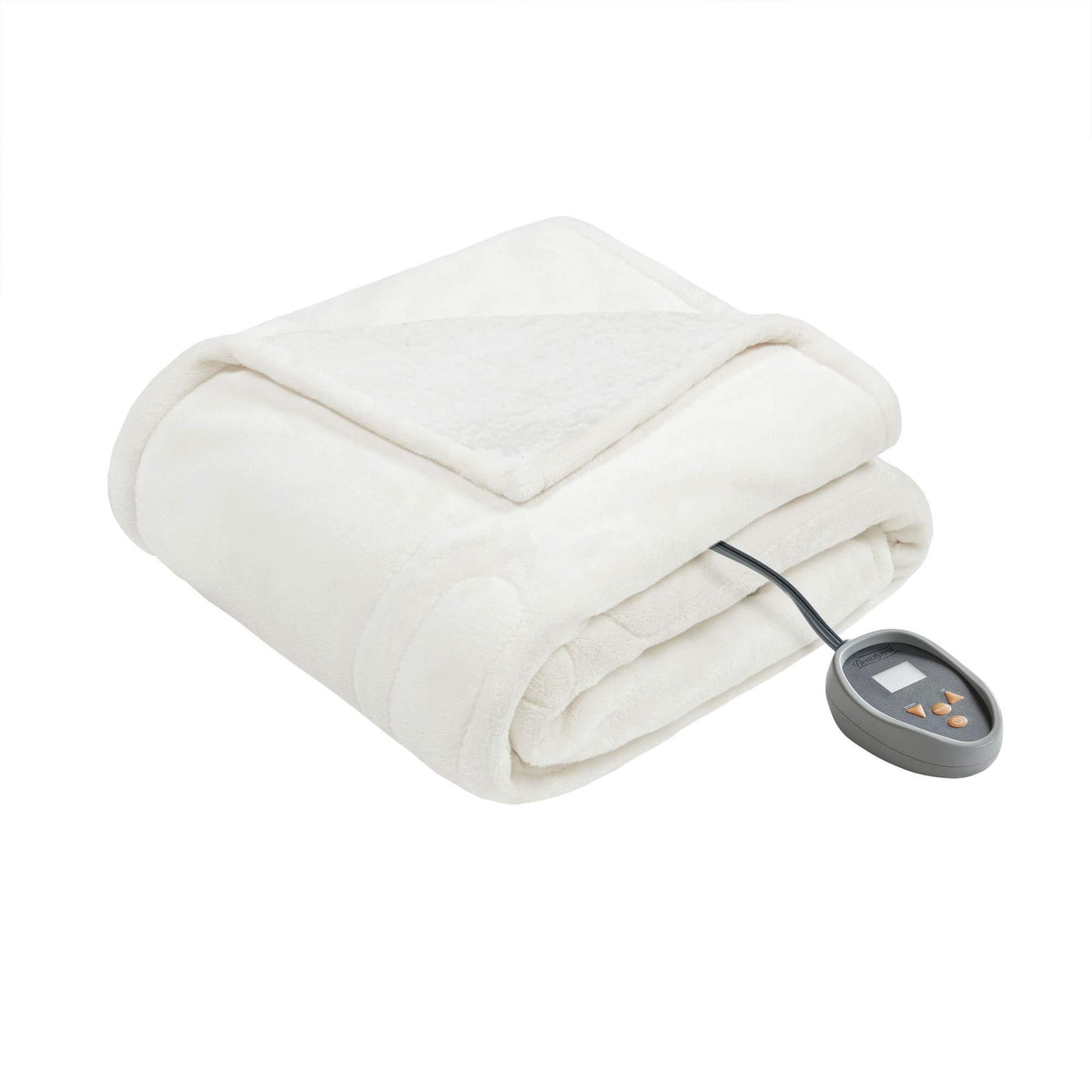 Gracie MIlls Heated Microlight to Berber Elect Electric Blanket with Two 20 Heat Level Setting Controllers, King: 90x100, Ivory -BR54-0653