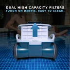 aquabot x2 robotic pool cleaner w/ scrubbing brush, dual filter, &amp; 2 yr warranty