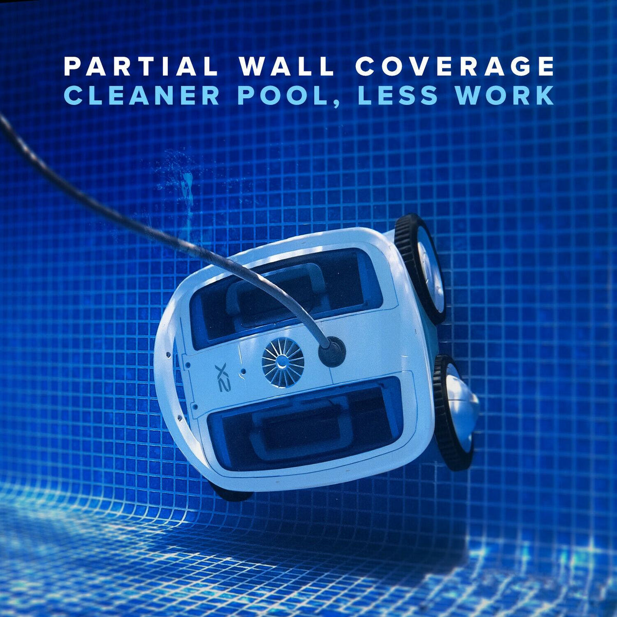 aquabot x2 robotic pool cleaner w/ scrubbing brush, dual filter, &amp; 2 yr warranty