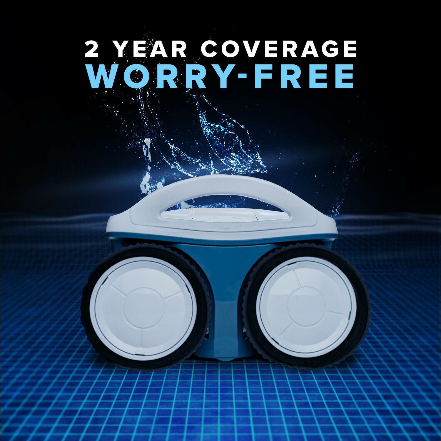 aquabot x2 robotic pool cleaner w/ scrubbing brush, dual filter, &amp; 2 yr warranty