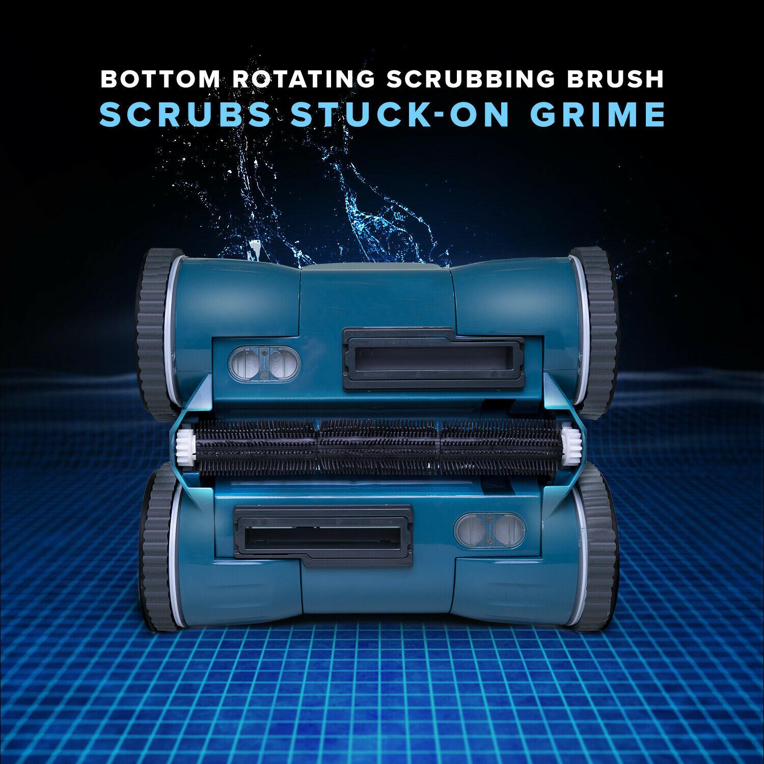 aquabot x2 robotic pool cleaner w/ scrubbing brush, dual filter, &amp; 2 yr warranty