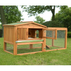 PawHut 62" Outdoor Guinea Pig Pet House/Rabbit Hutch Habitat with Run