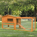 PawHut 62" Outdoor Guinea Pig Pet House/Rabbit Hutch Habitat with Run