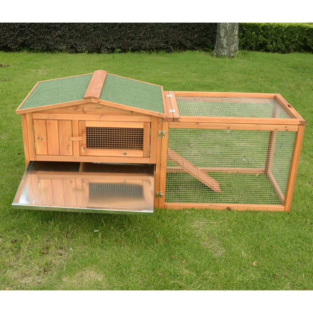 PawHut 62" Outdoor Guinea Pig Pet House/Rabbit Hutch Habitat with Run