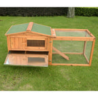 PawHut 62" Outdoor Guinea Pig Pet House/Rabbit Hutch Habitat with Run