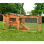 PawHut 62" Outdoor Guinea Pig Pet House/Rabbit Hutch Habitat with Run