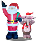 Taek-cheon 2M Christmas Inflatable Decoration Santa Claus and Elephant Garden Stand Decoration Yard Holiday Party Xmas (Size : M(3M))