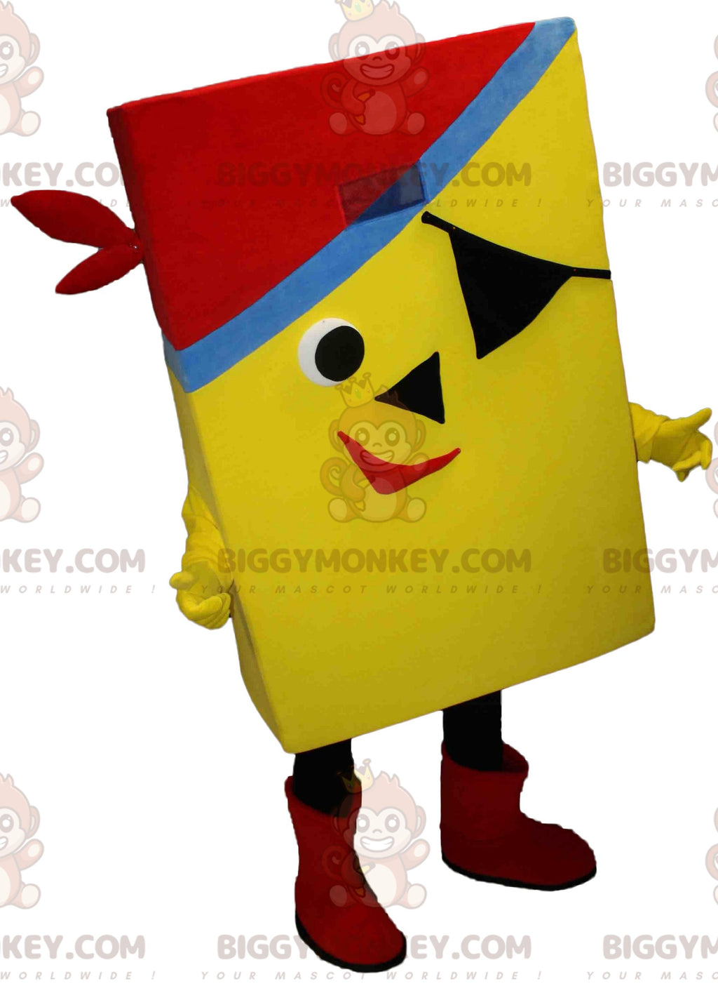 BIGGYMONKEYYellow Rectangular Pirate Mascot Costume
