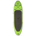8 ft. Green PVC SUP Inflatable Backpack Paddle Board with Adjustable Paddle