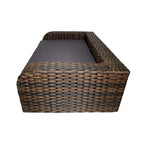 Iconic Pet Rattan/Wicker Pet Sofa Bed - Sofa Made of Woven Palm Stems of Rattan with Metal Frame, Indoor/Outdoor Sofa and Water Resistant Cushion Cover, Elegant Pet Bed for Dogs/Cats up to 50 lbs