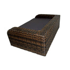 Iconic Pet Rattan/Wicker Pet Sofa Bed - Sofa Made of Woven Palm Stems of Rattan with Metal Frame, Indoor/Outdoor Sofa and Water Resistant Cushion Cover, Elegant Pet Bed for Dogs/Cats up to 50 lbs