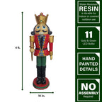 48 in. Red Resin Christmas Nutcracker King with Crown and Scepter with LED Lights