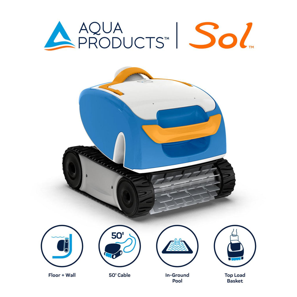 aqua products sol automatic robotic pool cleaner for in ground swimming pools