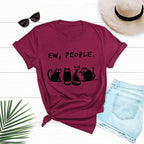 Cat loose round neck short sleeve T-shirt