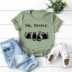 Cat loose round neck short sleeve T-shirt