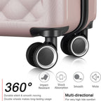 Luggage Sets with TSA Approved, Lightweight Hard Shell Travel Large Rolling Checked Suitcases with Spinner Wheels (20/24/28), Rosegold