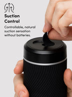 Arcwave Pow Silicone Dual-Entrance Suction Control Male Masturbator, Black | Black
