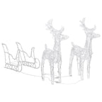Eccomum Reindeers &amp; Sleigh Christmas Decoration 160 LEDs 51.2" Acrylic