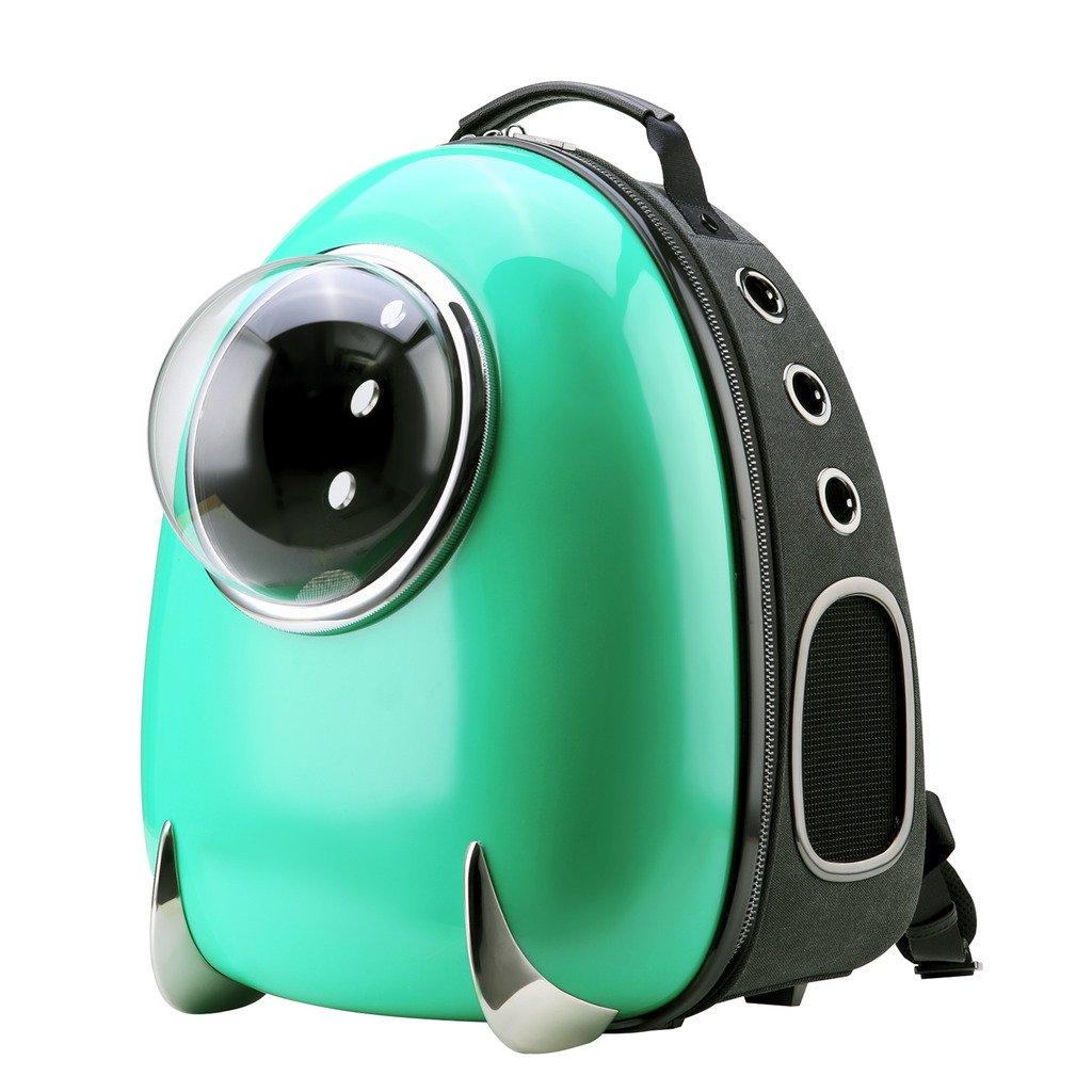 CLOVERPET C0202 Innovative Fashion Bubble Pet Travel Carrier Backpack for Cats Dogs Puppy, Green, 13.4" LX13 WX16.9 H