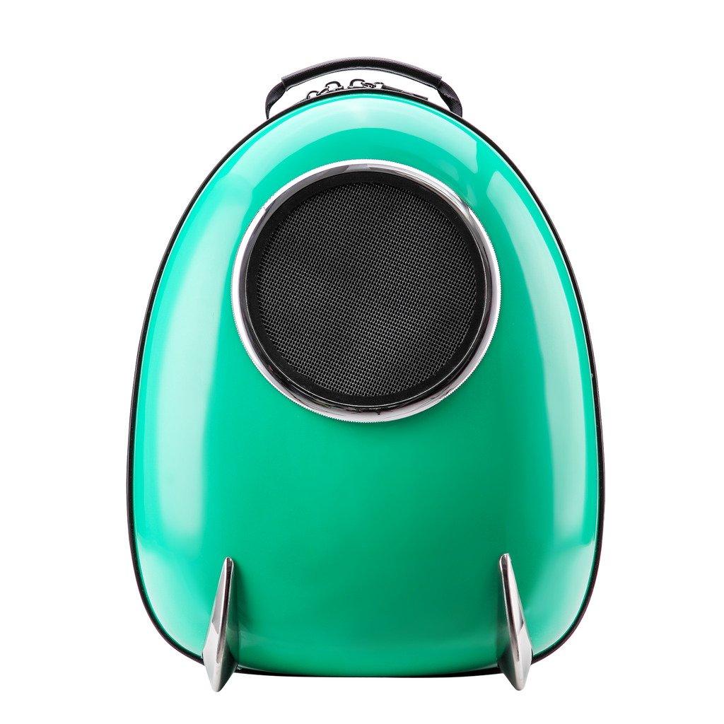 CLOVERPET C0202 Innovative Fashion Bubble Pet Travel Carrier Backpack for Cats Dogs Puppy, Green, 13.4" LX13 WX16.9 H