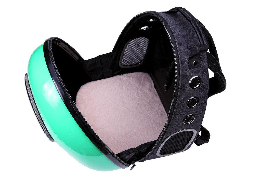 CLOVERPET C0202 Innovative Fashion Bubble Pet Travel Carrier Backpack for Cats Dogs Puppy, Green, 13.4" LX13 WX16.9 H