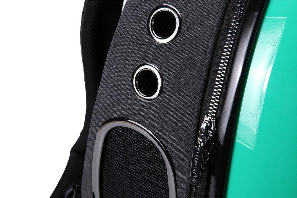 CLOVERPET C0202 Innovative Fashion Bubble Pet Travel Carrier Backpack for Cats Dogs Puppy, Green, 13.4" LX13 WX16.9 H