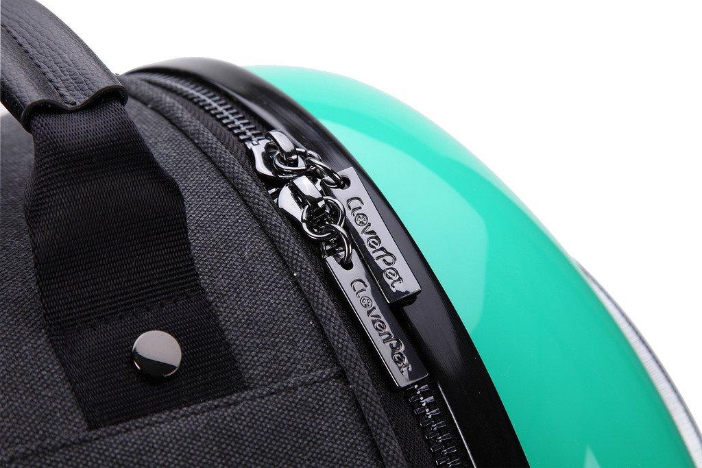 CLOVERPET C0202 Innovative Fashion Bubble Pet Travel Carrier Backpack for Cats Dogs Puppy, Green, 13.4" LX13 WX16.9 H
