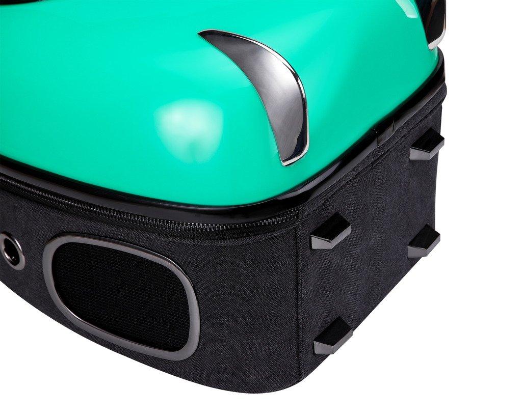 CLOVERPET C0202 Innovative Fashion Bubble Pet Travel Carrier Backpack for Cats Dogs Puppy, Green, 13.4" LX13 WX16.9 H
