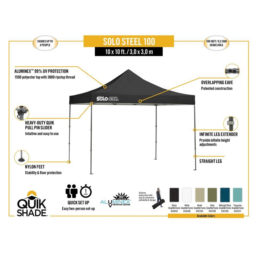 Solo100 10 ft. x 10 ft. Olive Straight Leg Canopy