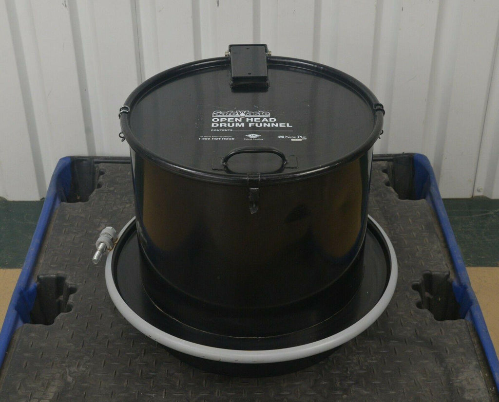 Pig Safe Waste Open Head Drum Funnel w/ Latching Lid & Coarse Screen